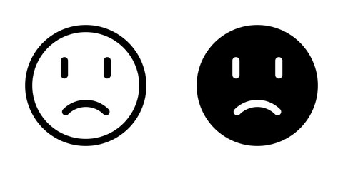 Editable frowning, sad, disappointed face vector icon. Part of a big icon set family. Perfect for web and app interfaces, presentations, infographics, etc - obrazy, fototapety, plakaty