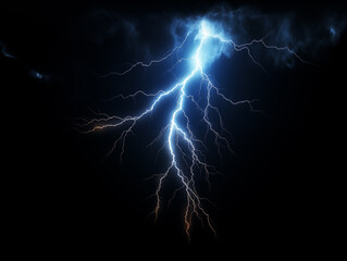 Thunder strike on black background