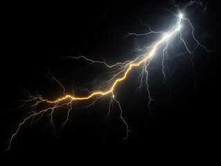 Thunder strike on black background