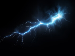 Thunder strike on black background