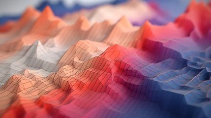 Poster Abstract digital mountain relief landscape © IBEX.Media