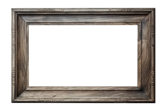 isolated illustration of wood picture photo frame. Created with Generative AI