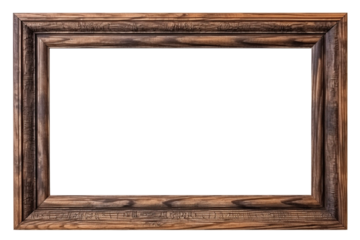 isolated illustration of wood picture photo frame. Created with Generative AI