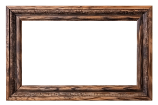 isolated illustration of wood picture photo frame. Created with Generative AI