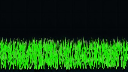 Beautiful illustration of green grass field on plain black background