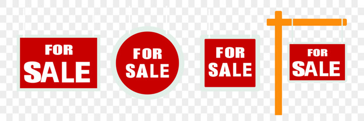 For sale sign. For sale sign isolated vector sign on transparent background. Sold signs sale signs vector icons eps10
