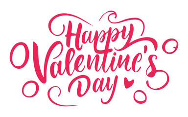 Happy Valentines Day lettering background Greeting Card. Vector illustration with hand-drawn lettering,