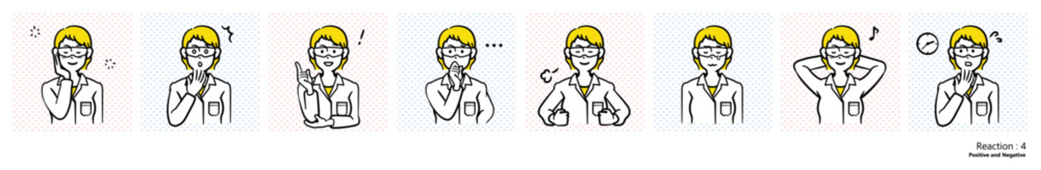 人物イラスト｜研究員（リアクション4）