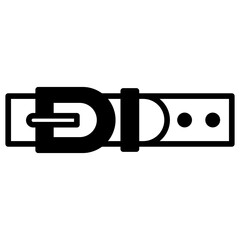 Belt glyph and line vector illustration