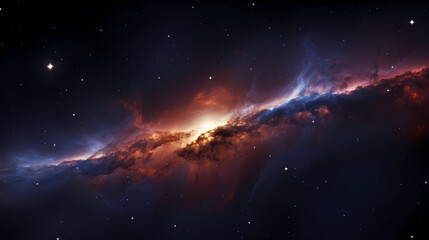 Obraz premium Space galaxy background, 3D illustration of nebulae in the universe