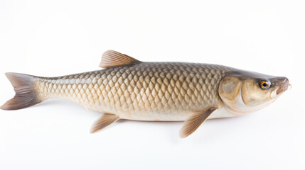 Fish - A Grass Carp on a white background