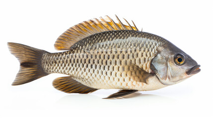 Fish - A Nile Tilapia on a white background