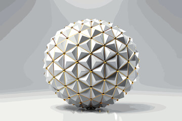 Vector illustration of 3d globe with triangular extruded faces
