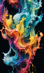 Abstract fluid colors . Generative AI