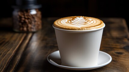 Hand holding a latte coffee cup UHD Wallpaper