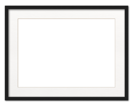 large black frame on white transparent background