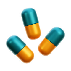 Pills 3d render icon illustration
