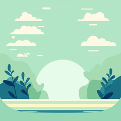 Fototapeta na wymiar Nature background. Flat vector illustration