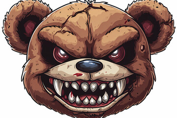 Evil monster bear cartoon