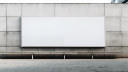 Empty white modern street billboard mockup