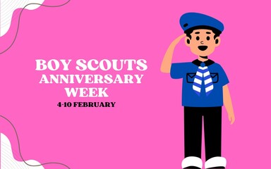 PINK BACKGROUND BOY SCOUTS ANNIVERSARY WEEK TEMPLATE 