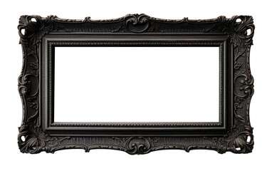 black rectangular frame isolated on a transparent background