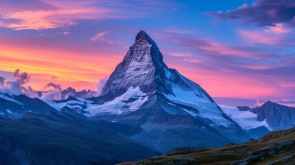 The majestic Matterhorn at sunset
