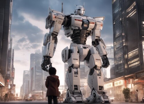 robot in the city