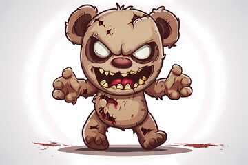 Zombie bear cartoon