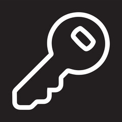 Key icon vector. Key logo design. Key vector icon illustration isolated on black background