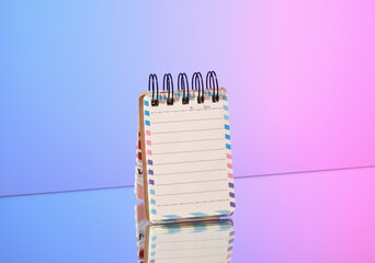 A small notebook on rings. Work or study.