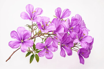 Flor de color violeta sobre fondo blanco