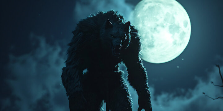 Werewolf on the night of the full moon