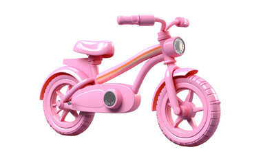 Fototapeta na wymiar Pink Kids Bicycle, 3D image of Pink Kids Bicycle Motor bike isolated on Transparent background.