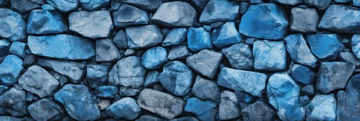 Foto op Canvas azure wallpaper for seamless cobblestone wall or road background © GalleryGlider