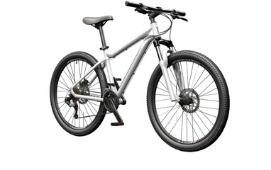 Fototapeta na wymiar White Mountain bicycle Bike, 3D image of White Mountain Bike Motor bike isolated on Transparent background.