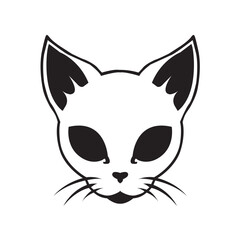 black and white cat vector logo