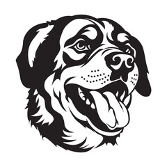 black and white dog vector logo