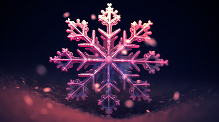 Beautiful winter Christmas glowing background with falling snowflakes, winter background
