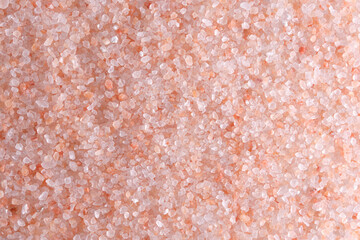 Background, pink edible Himalayan salt closeup.