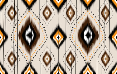 Ikat geometric folklore ornament. Tribal ethnic vector texture. 
Seamless striped pattern in Aztec style. Figure tribal embroidery. 
Indian, Scandinavian, Gypsy, Mexican, folk pattern.
