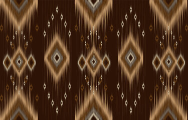 Abstract brown horizontal geometric textile oriental with floral pattern 
traditional design for seamless the background

