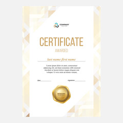 Design of the certificate, award diploma, modern geometric background, creative design, vector