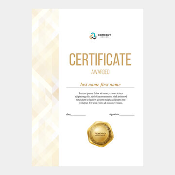 Design of the certificate, award diploma, modern geometric background, creative design, vector