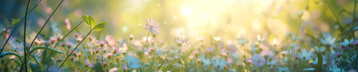 Obraz na płótnie Canvas Sunlit Serenity A Meadow's Radiance