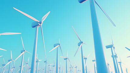 concept idea eco power energy. wind turbine with sunset