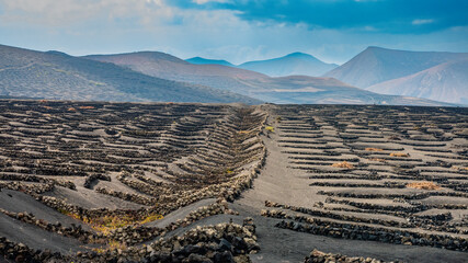 Astonishing volcanic ash and basaltic rock structures buit by local to produce high quality wine...