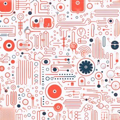 coral abstract technology background using tech devices and icons 