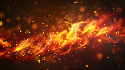 Fototapeta na wymiar Fire spark background, red and yellow fires. Bokeh background. 