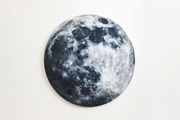 Lunar-Themed Circular Painting Set Against A White Background - obrazy, fototapety, plakaty